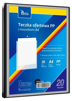 Imagen del producto de Carpeta de presentación A4 de plástico (PP) + 20 fundas, color