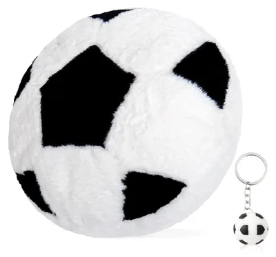 Productafbeelding van Pluche voetbal, zacht, 35 x 35 cm, knuffelkussen voor kinderen