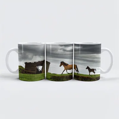 Produktbild von raxxa Premium-Tasse "Islandpferde"