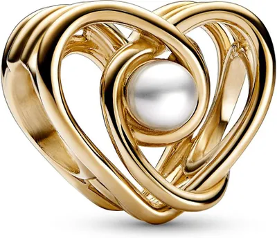 Produktbild von Herz Charm von PANDORA aus 585er Gold mit Perle