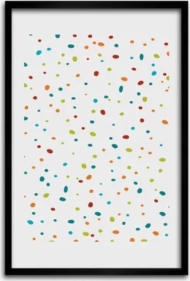 Produktbild von Bild - Bilderrahmen - 40 cm x 60 cm - MDF - Rahmen - Wandkunst - Bunte Punkte