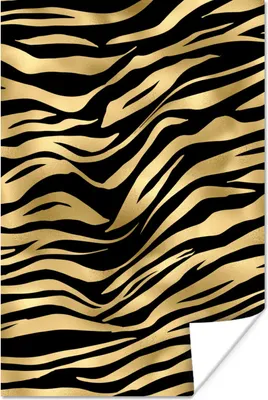 Produktbild von MuchoWow® Poster Muster - Zebra - Gold 40x60 cm - Plakate für die Wand - Poster Babyzimmer