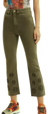 Produktbild von Desigual Frauen Einhorn Jeans khaki flare mit Stickerei S