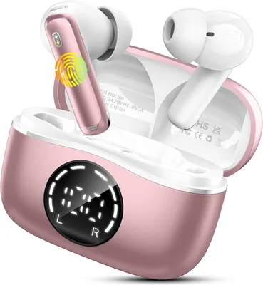 Produktbild von Bluetooth Kopfhörer, Kopfhörer Kabellos Bluetooth 5.4 Sport In Ear Kopfhörer mit 4 Mikrofon, 48 std Spielzeit, LED-Anzeige, ENC Lärmreduzierung, Tiefer Bass Ohrhörer für Arbeit und Studium