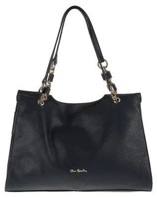 Immagine prodotto di Borsa a tracolla da donna Pierre Cardin, in vera pelle, con zip e manici in pelle, dimensioni 38x26,5 cm
