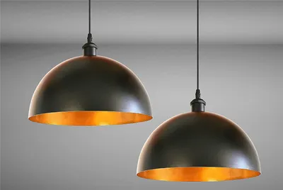 Immagine prodotto di set di 2 lampade a sospensione vintage con attacco E27 Paralume oro nero