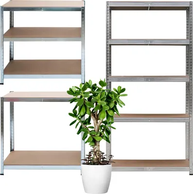 Zdjęcie produktu dla Regał magazynowy metalowy 2w1, 5 półek 150x75x30 cm