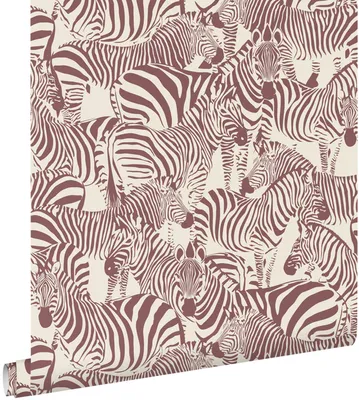 Produktbild von ESTAhome Tapete Zebras Burgunderrot 50 x 900 cm