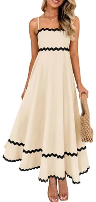 Produktbild von ZESICA Damen 2024 Sommer Spaghettiträger Ärmellos Rückenfrei Sommerkleid Flowy g