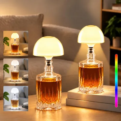 LED-Flaschenlampen 2er-Set, drahtlos, USB-C, IP54