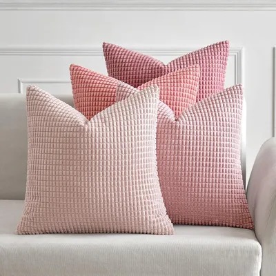 Produktbild von 4er-Set Kissenbezüge, Cord-Samt, 45 x 45 cm, rosa