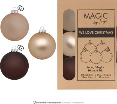 Produktbild von Weihnachtskugeln Glas 10cm 6 Stück - Calm Grove