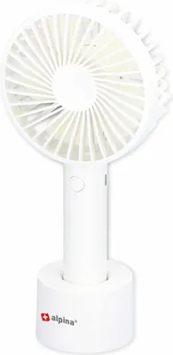 Image de alpina Mini Fan - Ventilateur USB - Rechargeable - avec support - Blanc
