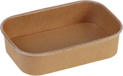 Produktbild von 50x Pappschalen rechteckig Kraftpapier mit PE 1000ml 173x120x75mm