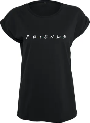 Image de Merchcode Female Shirt Ladies Friends Logo Tee Black-4XL