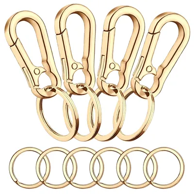 Productafbeelding van Set van 4 metalen karabijnhaak sleutelhangertjes