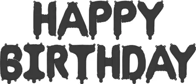 Produktbild von Ballongirlande "HAPPY BIRTHDAY" 340x35cm | Schwarz
