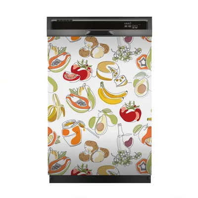 Produktbild von Magnete Dekorative 60x80 cm Küche Magnetmatte Spülmaschine - Obst und Gemüse