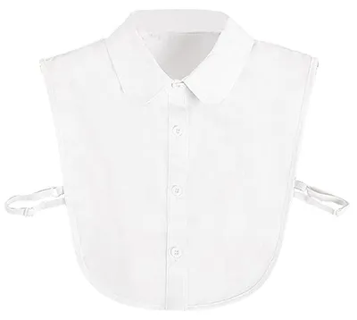 Produktbild von Damenbluse mit abnehmbarem Kragen, Halbbluse mit falschem Kragen (Weiß, Schwarz)