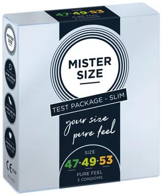 Produktbild von 3x Mister Size Kondome Probierset 47 / 49 / 53 mm - kleine Kondome - 480577