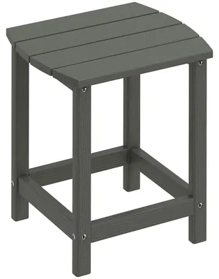 Produktbild von Gartentisch, Wetterfest Balkontisch aus HDPE, Esstisch Outdoor Campingtisch für Garten Terrasse Balkon 48x37x46 cm Grau