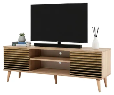 Produktbild von Fernsehschrank Dfantacc, Ständer für Wohnzimmerfernseher, Niedriges Wohnzimmer-Sideboard, TV-Ständerbasis, 140x40h50 cm, Eiche