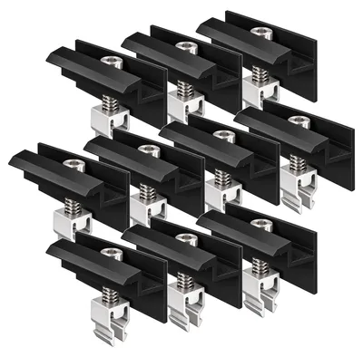 Produktbild von 10x Endklemme Klickfix schwarz 30-40mm Solarmodul Halterung Modulklemme Solar Modul Klemme Befestigung Halterung PV Montage Panel Aluminium Profil
