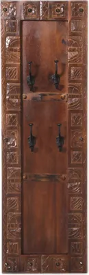 Produktbild von SIT Möbel Wand-Garderobe | 4 Doppel-Haken aus Metall schwarz | Altholz braun | B 35 x T 8 x H 110 cm | 05163-30 | Serie ALMIRAH
