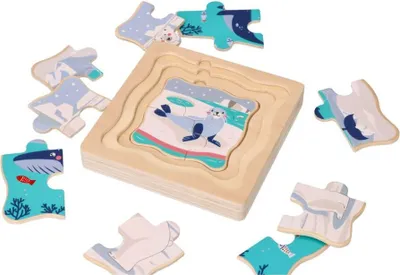 Produktbild von AdamToys Steckpuzzle Holz ab 1 Jahr Holzpuzzle Schichtenpuzzle Lernspielzeug