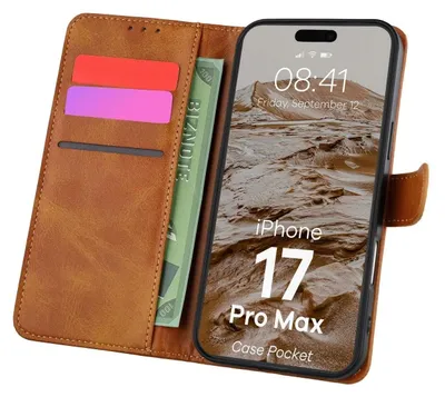 Produktbild von Bizon Case Pocket Apple iPhone 17 Pro Max braun