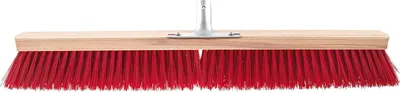 Produktbild von Masta Gehsteigbesen Elaston glatt, Straßenbesen Kehrbesen Reinigungsbesen + robust + Flachholz mit Metallstielhalter, Rot, 600 mm