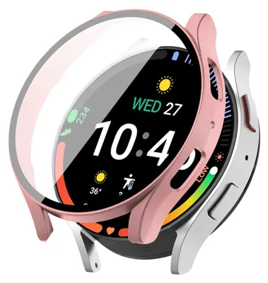 Produktbild von 360 Grad Smartwatch Hülle für Samsung Galaxy Watch6 40 mm mit Displayschutz Case Watch Cover Bumper Rundum Schutzhülle Uhr Bildschirmschutz Rosegold
