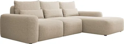 Produktbild von Selsey Carnos – Ecksofa mit Schlaffunktion, Lendenkissen, Chenille, Beige, rechts