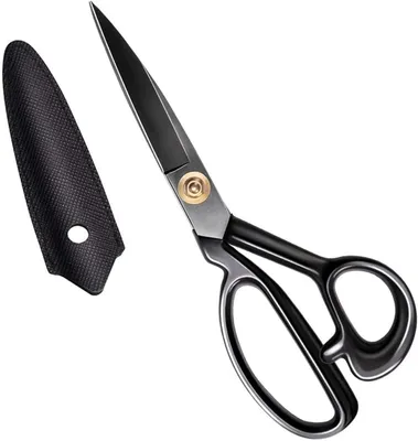 Produktbild von Professionelle Schneiderschere für Leder und Stoff, extrem scharfe Lederschere, schwarz, 21,4 cm