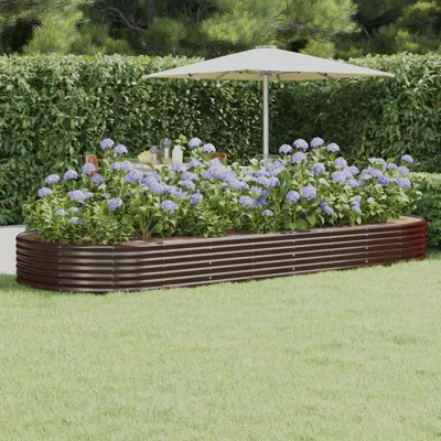 Produktbild von Design Hochbeet Verzinkter Stahl 373x140x36 cm Braun,Beete 2025 Neu95940