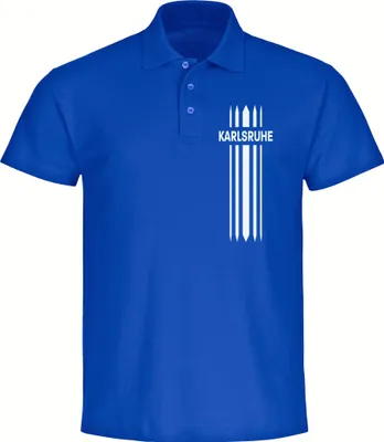 Produktbild von multifanshop Poloshirt - Karlsruhe - Streifen, blau, Größe M