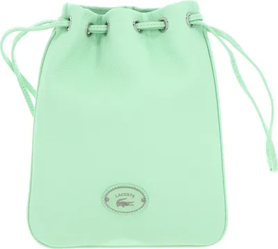 Productafbeelding van LACOSTE Leer schoudertas Origin Croc Shoulder Pouch Ash mintgroen