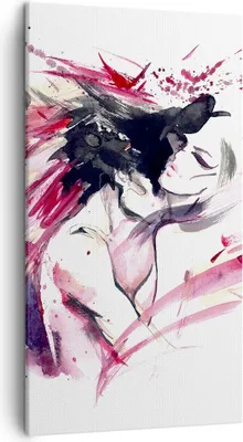 Produktbild von Bild auf Leinwand - Leinwandbild - Abstraktion Gesicht Emotion weiblich - 45x80cm - Wand Bild - Wanddeko - Leinwanddruck - Bilder - Kunstdruck - Leinwand bilder - Wandkunst - PA45x80-3051
