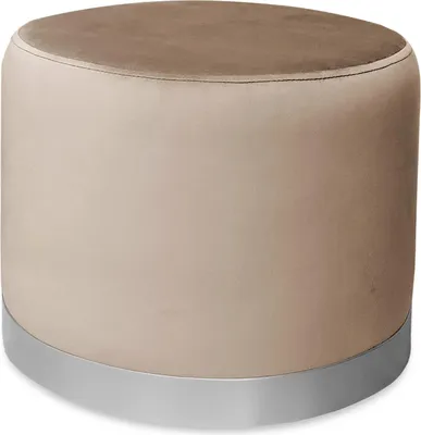 Zdjęcie produktu dla Pufa LUX welurowa z szarą podstawą MG06 - elegancka pufa glamour do salonu