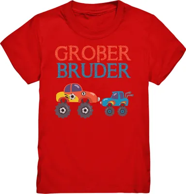 Produktbild von Monstertruck Großer Bruder T-Shirt – Red / 110/116 (5-6)