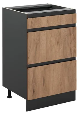 Produktbild von Küchenunterschrank Vicco R-Line Goldkraft Eiche/Anthrazit 50 cm ohne Arbeitsplatte, Model 69810