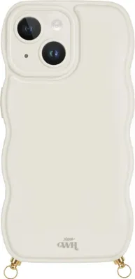 Produktbild von Glossy Wavy Cord Hülle Beige  - Kompatibel mit iPhone 15