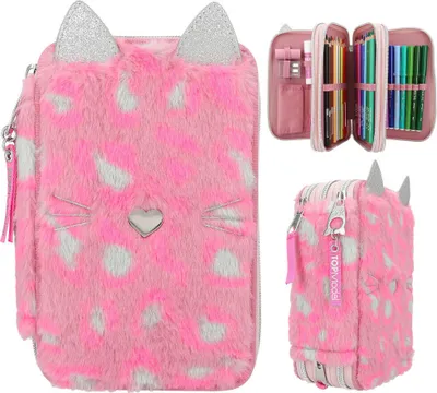 Produktbild von Depesche 3-Fach Federtasche TOPModel Leo WILD pink-grau