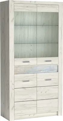 Produktbild von Vitrinenschrank modern in Esche weiß INGENIO-161