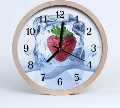 Produktbild von Holzuhr 20fi cm wanduhr - Erdbeer-Eis Eis
