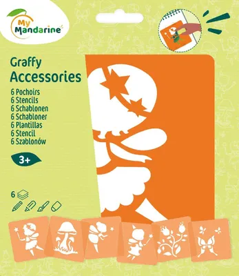 Image de 6 pochoirs différents Fées 15x15cm