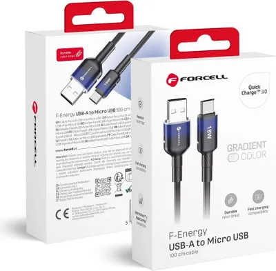 Immagine prodotto di FORCELL F-ENERGY C351 cavo da USB A a Micro USB QC3.0 2,4A 18W Gradiente 1 m nero