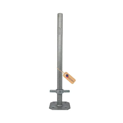 Immagine prodotto di GeZu Impex® perno per impalcatura 1000 mm, Ø 38 mm, piastra di base filettata per impalcatura zincata, piedino per impalcatura piedino per impalcatura piastra di base per impalcatura