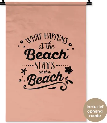 Produktbild von MuchoWow® Wandteppich Wandbehang Sommer - Zitat - Strand 60x90 cm Tapisserie Dekoration Wandtuch - Foto-Teppich - Abwaschbar