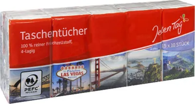 Produktbild von Jeden Tag Taschentücher 4-lagig (15 x 10 St)